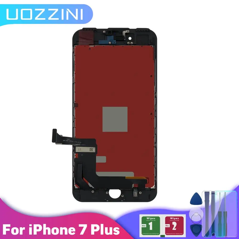 100% Протестированный AAA+++ Дисплей LCD для iPhone 7 Plus, Сборка дигитайзера сенсорного экрана Замена 7P LCD + Закаленная пленка.
