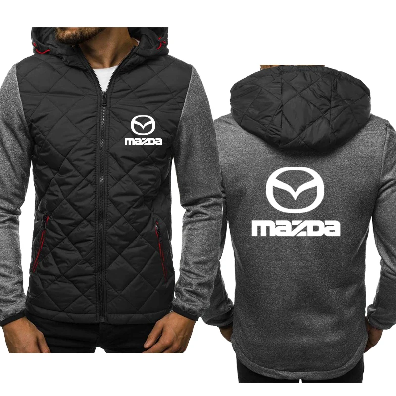 

Spring Autumn Men's jackets Mazda Car Logo Printing cotton Men's Zip Jacket Fashion Casual Cotton Sport Jacket