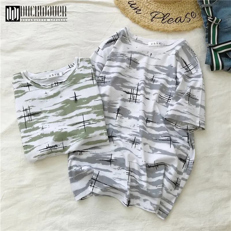 Duckwaver Летняя женская футболка шикарная модная оверсайз для девочек 90s Милая vogue