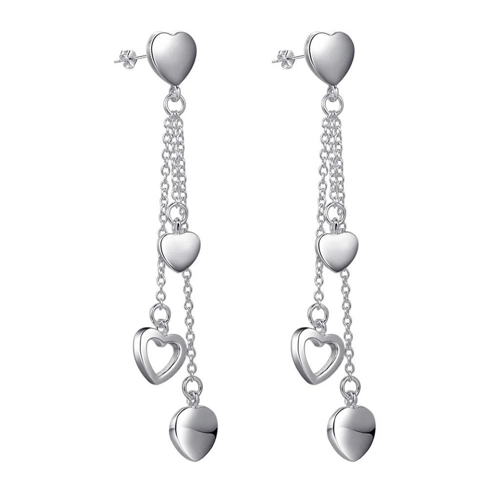 2017 новое поступление любящее сердце металлическая цепь кисточкой серьги модные