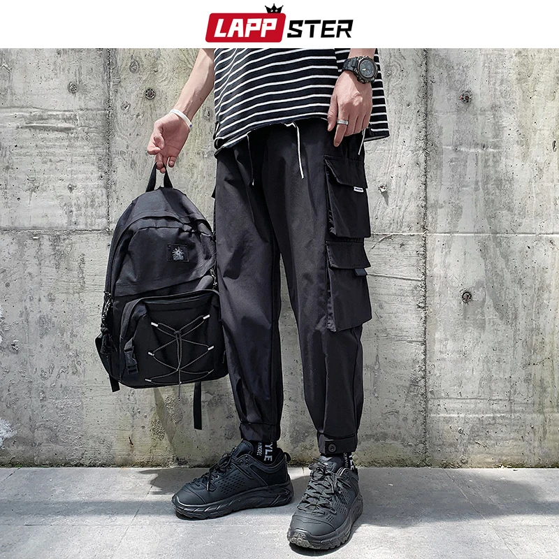 LAPPSTER Мужские Streetwear бегуны Брюки 2019 Mens Hip Hop Black Тренировочные штаны мужчины
