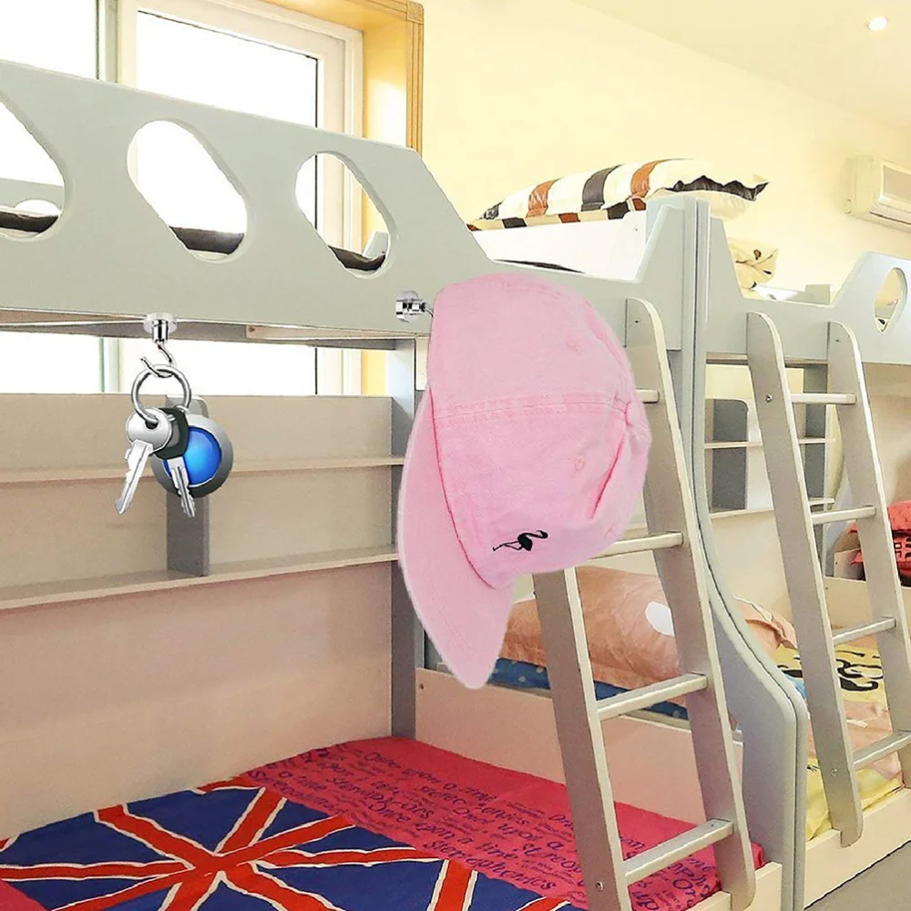 

12 Pcs Heavy Duty Strong Magnetic Hooks for Storage and Organization Home Kitchen Accessories Silver (D12)