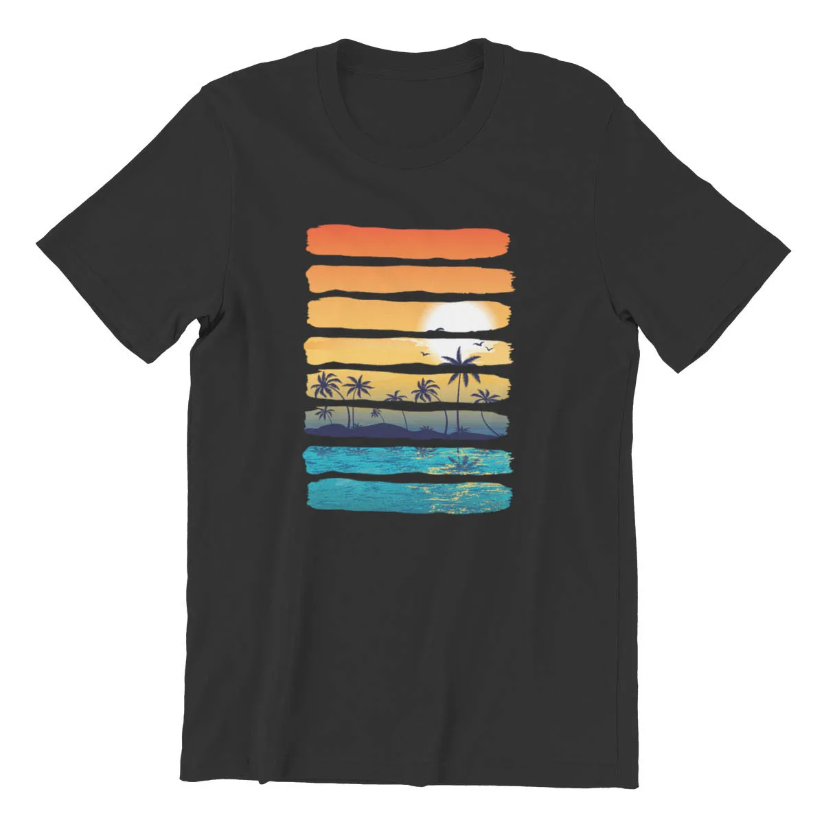 

Summer Sun Palm Tree Beach Ocean Artistic Print Vintage Unisex Tshirts Men Cotton Tshirt Tees Tops Anime Harajuku Streetwear