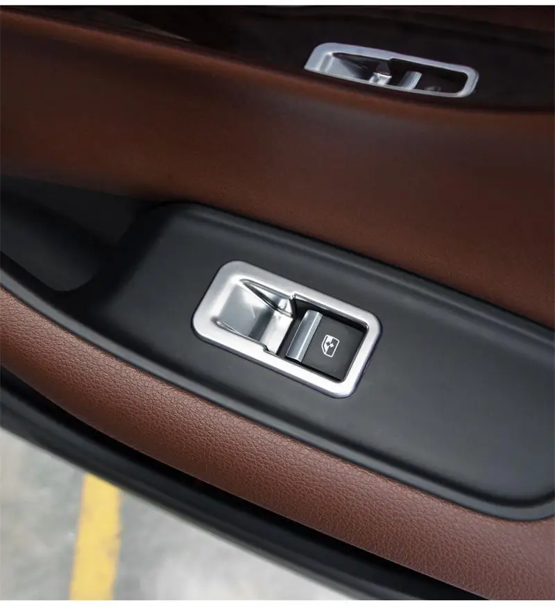 Автомобильный Стайлинг, двери, подлокотник, панель, Накладка для Audi Q7, оконное стекло, кнопки подъема, рамка, наклейка, полоса, нержавеющая сталь, авто наклейки