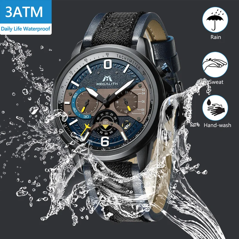 MEGALITH Relogio Masculino мужские часы 2019 Новый Топ бренд кварцевые Военные Наручные