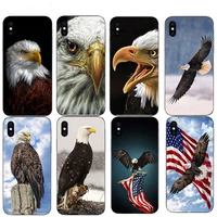 soft phone shell american bald eagle for iphone xs xr 11 pro max case 12 mini x se 2020 5 6s 6 7 8 plus tpu mobile cover coque