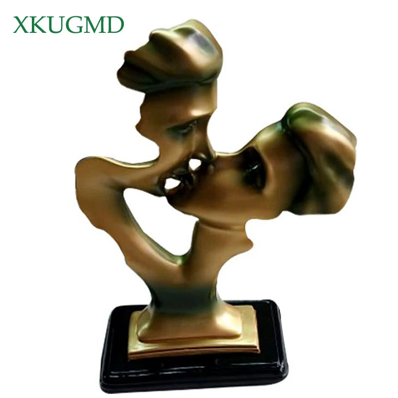 

Characters Kissing Resin Ornaments Abstract Face Sculpture Crafts Men And Women Wedding Gifts Home Decorations Accessories