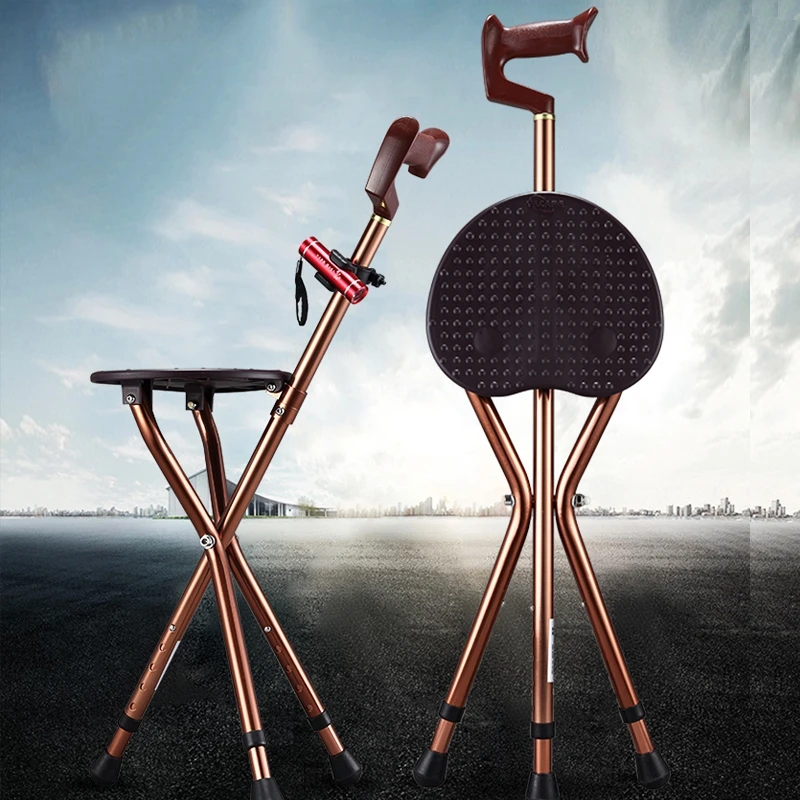 

Складное Сиденье-трость, толстый стул из алюминиевого сплава, костыль со стулом, регулируемая трость, высокая, унисекс, для пожилых людей