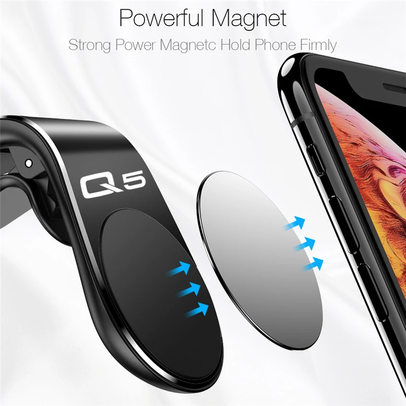 Металлический магнитный автомобильный держатель телефона для Audi Q5 2016 2017 2018