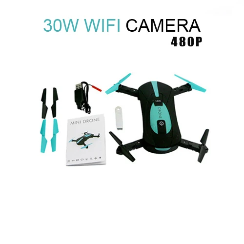 JY018 ELFIE WiFi FPV Квадрокоптер мини складной селфи Дрон RC Дроны с 2-мегапиксельной камерой HD FPV Профессиональный H37 720P RC вертолет - Цвет: 480P wifi green