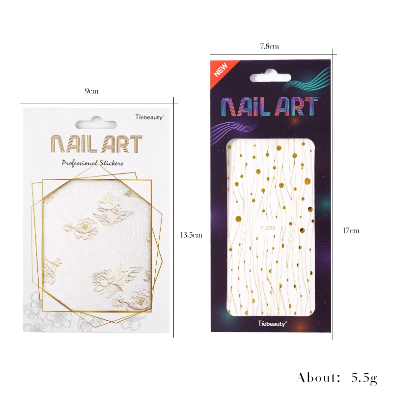 1 шт. 3D наклейки для ногтей Misscheering цветок волна золото