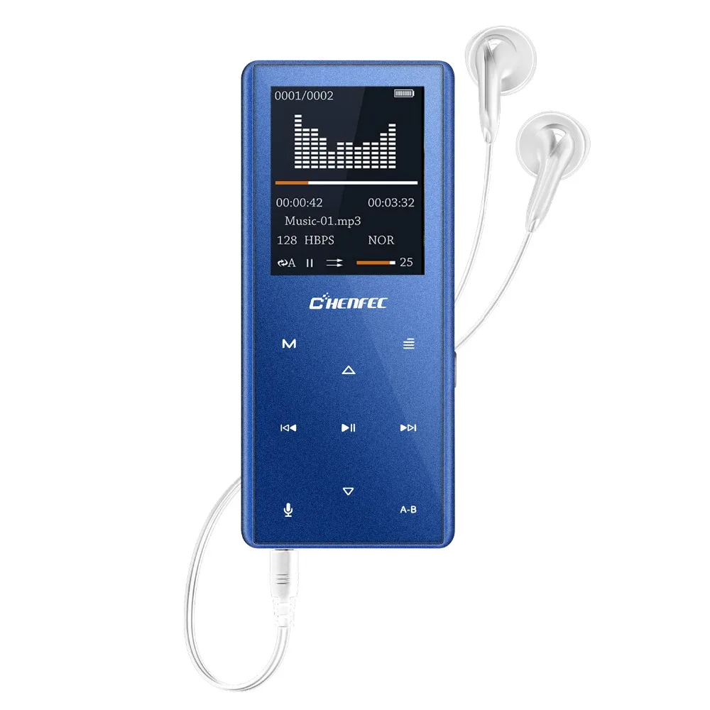 CHENFEC C12 MP3 плеер с Bluetooth 4,0 Встроенный 8 Гб динамик музыкальный плеер Поддержка FM радио Запись Иврит Русский