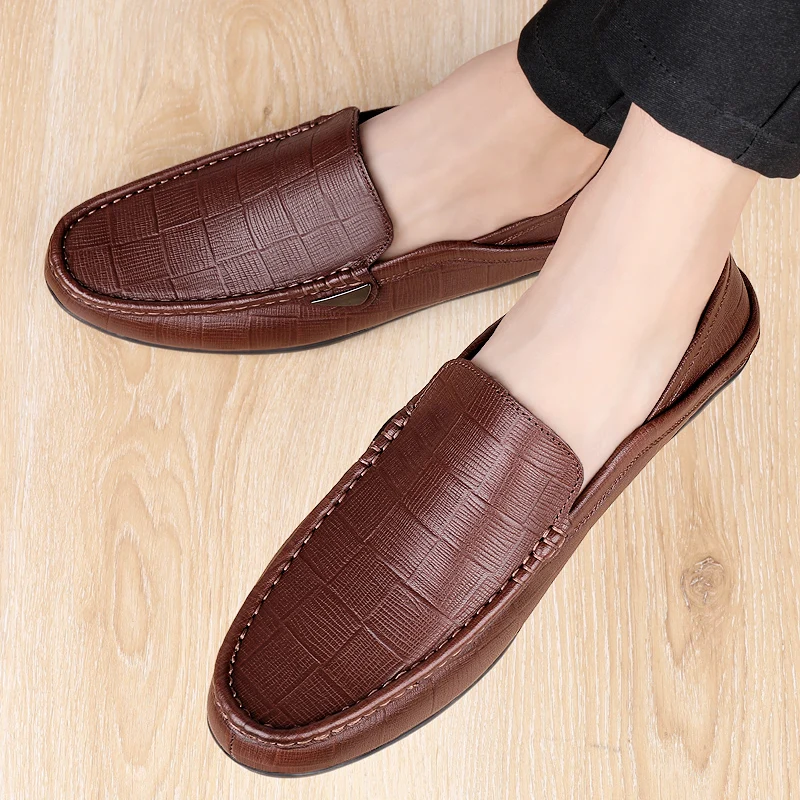 Мокасины мужские из натуральной кожи роскошные деловые официальная