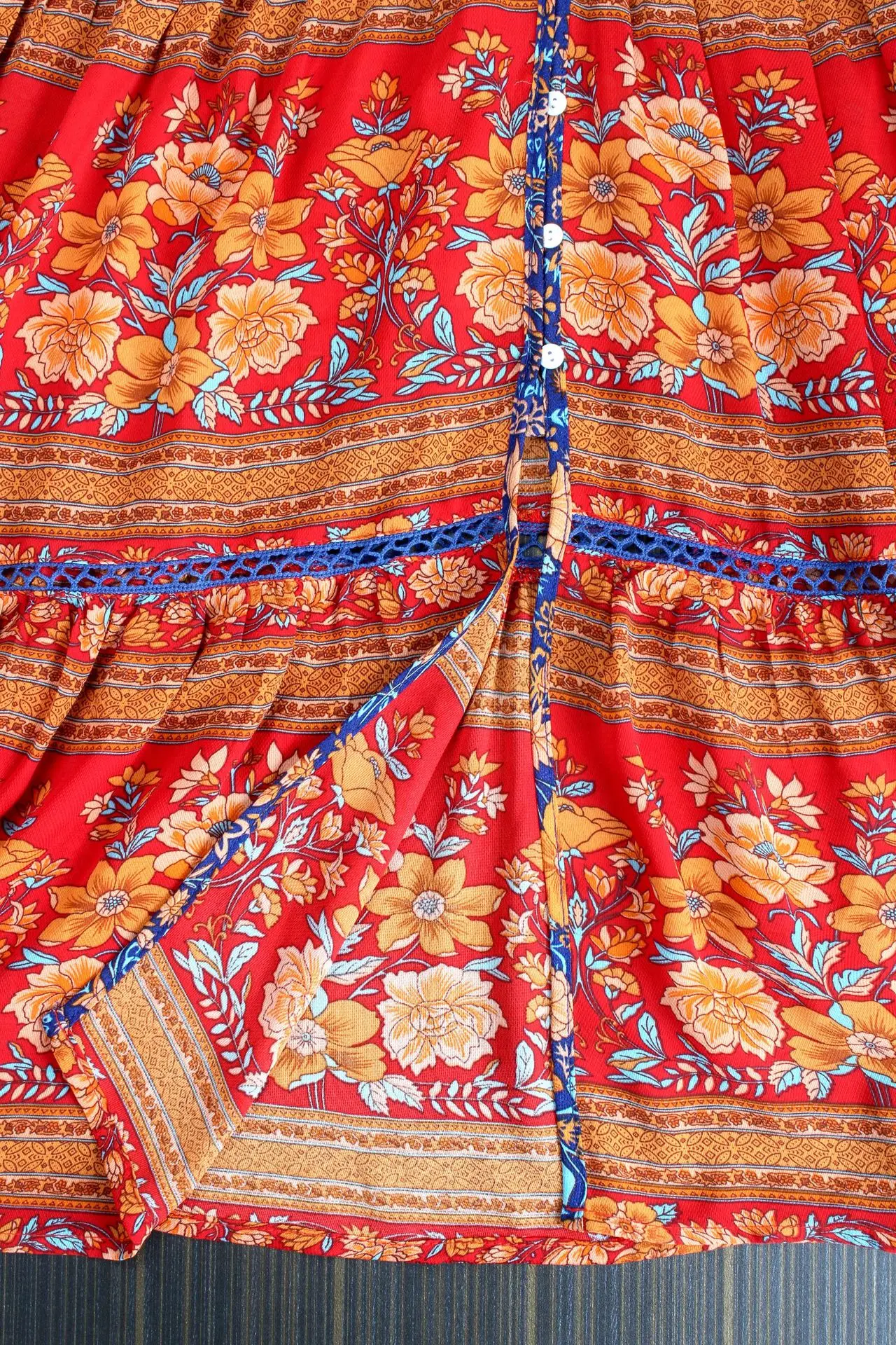 Богемный Вдохновленный длинное платье Boho Цветочный принт Макси женское