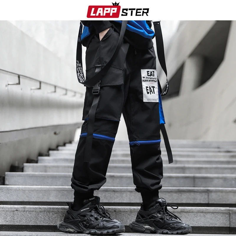 LAPPSTER Мужские Streetwear бегуны Брюки 2019 Mens Hip Hop Black Тренировочные штаны мужчины