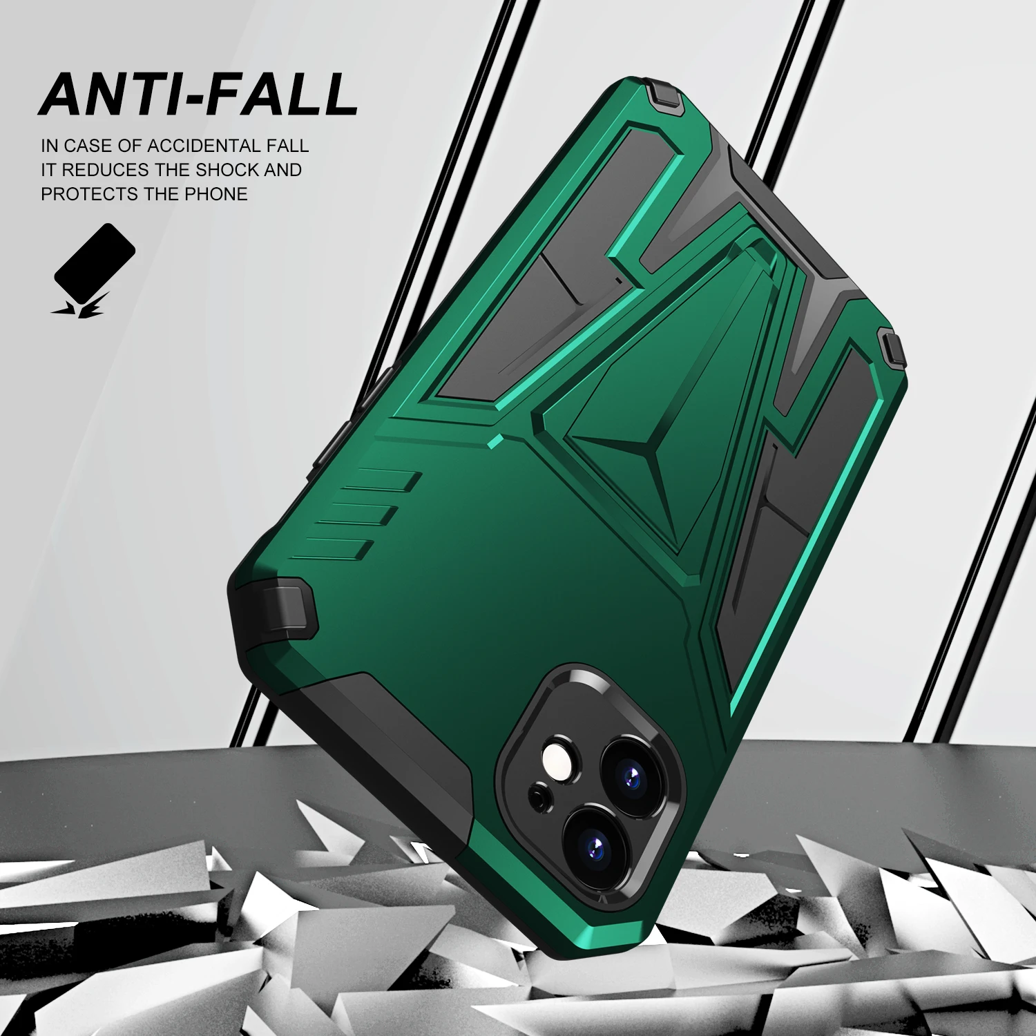 

Comfortable Shockproof Stand Case for Iphone 13 Pro Max 11 12 13 Mini X XR XS MAX 13Pro Anti-Scratch Cell Phone Bag Funda