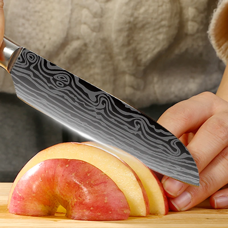 DEKO Kitchen Knives Set Sharp Professional Chef Knives 4CR13 Boning Damascus Japanese 7CR17 440C High Carbon Stainless Steel image 2