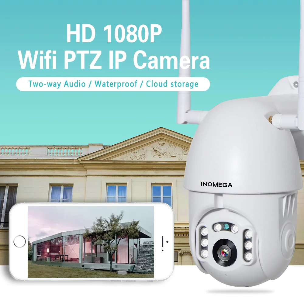 INQMEGA 1080P Wifi камера IP Беспроводная Автоматическая отслеживающая PTZ скоростная купольная CCTV IR Onvif камера наружного видеонаблюдения H.264 IR 50
