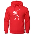 Худи мужское свободное с карманами, модная Флисовая теплая кофта с принтом в форме кости, модный Повседневный пуловер, Свитшот