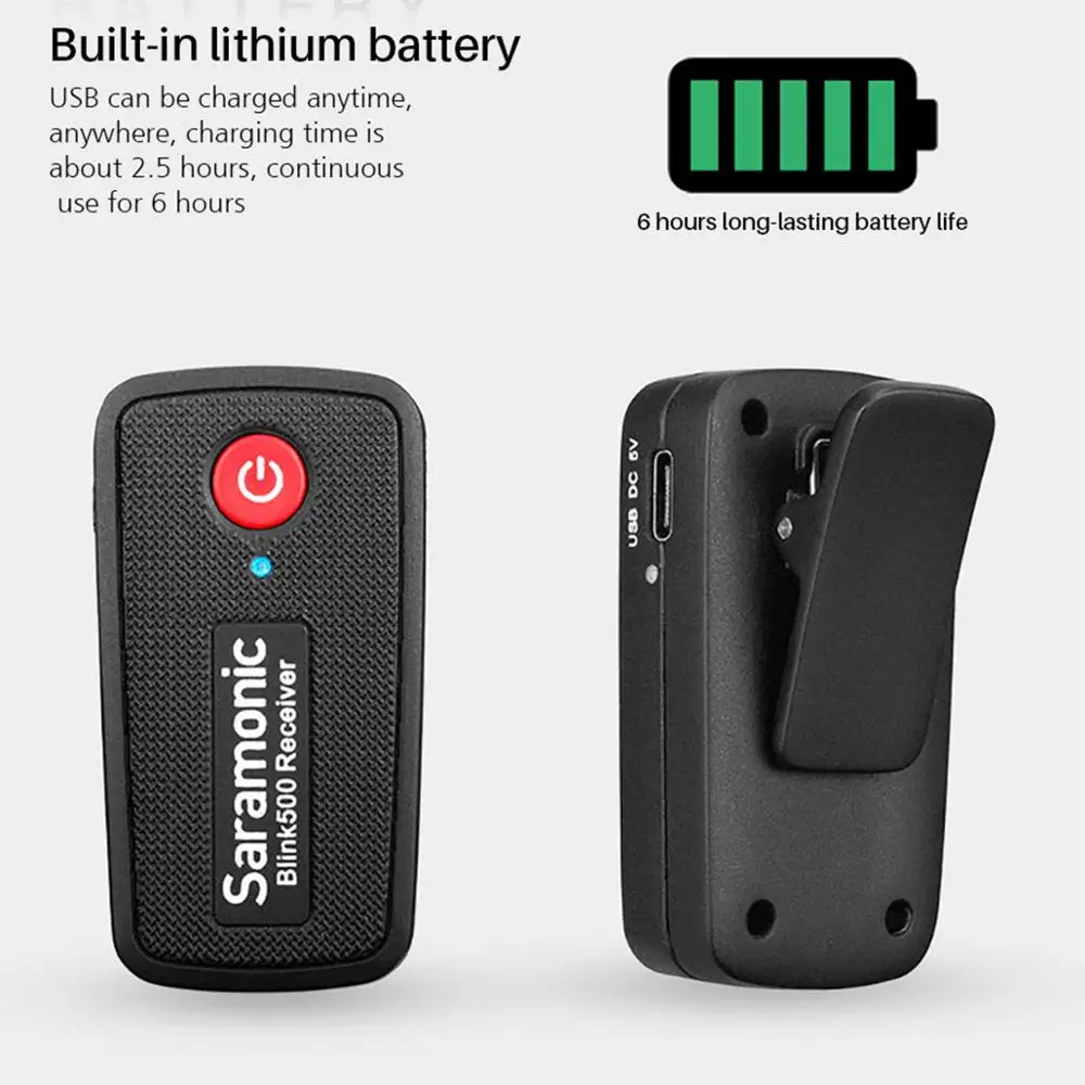Saramonic Blink500 беспроводной Студийный конденсаторный микрофон петличный нагрудный микрофон для интервью для iPhone Android телефона DSLR камеры