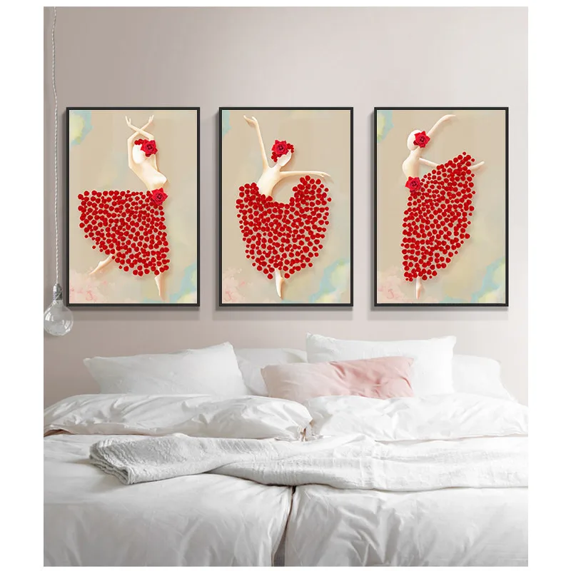 Современные искусственные лепестки танцующей женщины принты на холсте