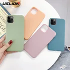 Чехол USLION карамельного цвета для телефона iPhone 11 Pro Max X XS XR Xs Max, мягкий силиконовый чехол из ТПУ, простой чехол-накладка для iPhone 6 6s 7 8 Plus