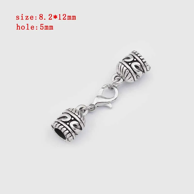 36 5 sets Zinc Alloy Clasp Lobster Clasps Hook End Caps Connectors For 5/6/7/8/10mm Leather Cord Bracelet Necklace Jewelry Making - Цвет: 36