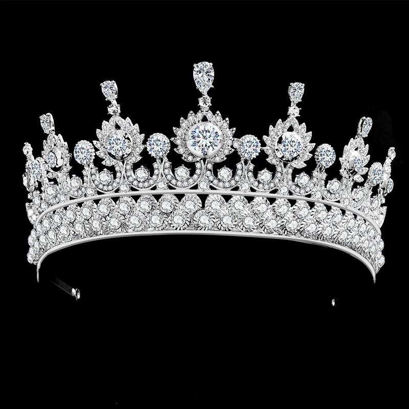 

Floralbride Alloy Rhinestone Crystal Cubic Zirconia Wedding Tiara Crown Bridal Hair Accessories Princess Women Jewelry