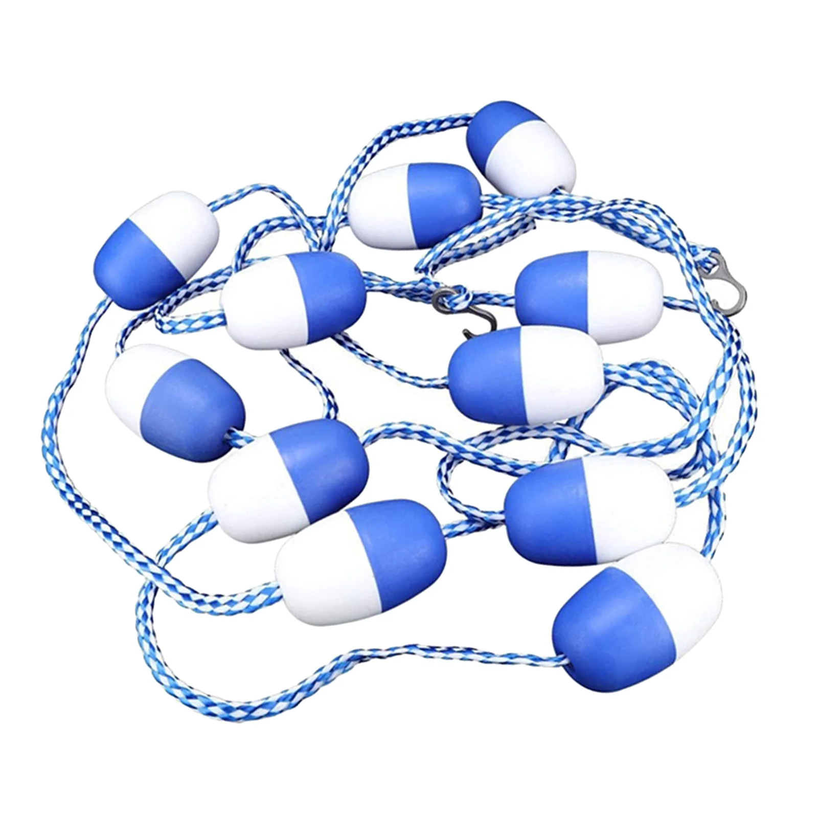 

Pre-Assembled Swimming Pool Rope Line w/ Floats Hooks For Pools 16' Wide