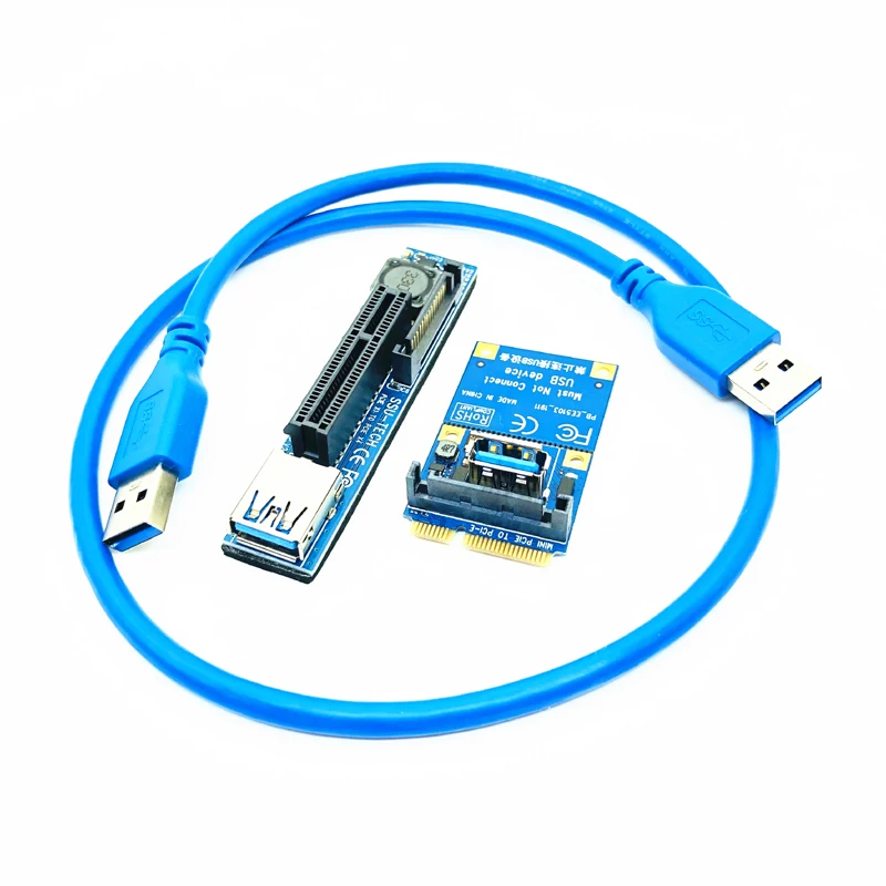 Мини PCIE к PCI-E X4 слот Riser Card Port адаптер ПК графическая карта Коннектор с 60 см USB3.0
