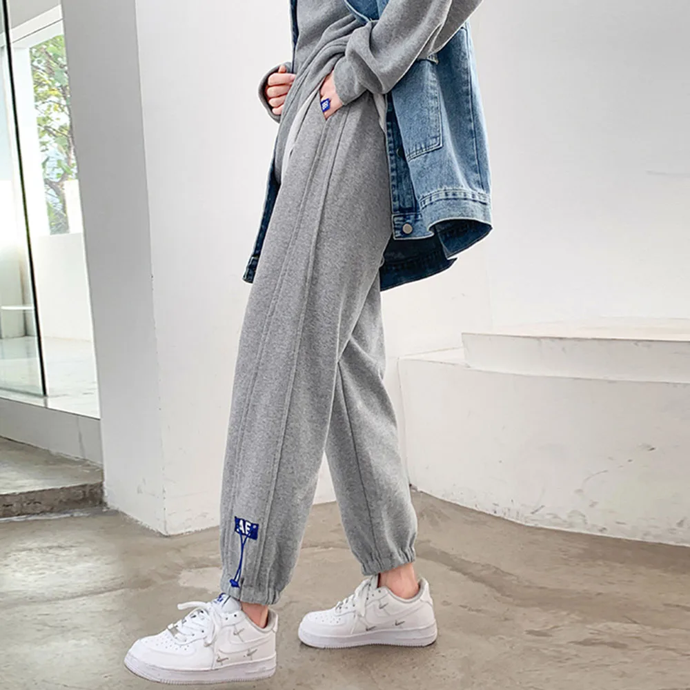 

Japan Style Casual Pants Spring Summer Korean Fashion Temperament Loose Casual Tie Feet Solid Color Tight Simple Straight 2021