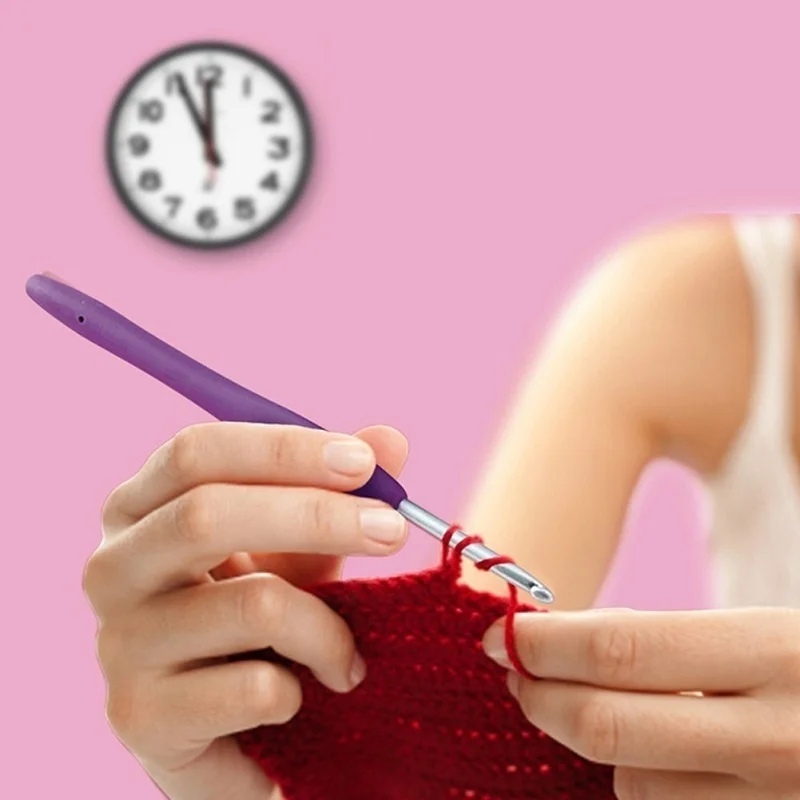 

12/8pcs Colored Crochet Hooks Yarn Aluminum Knitting Needles Set Tool Kit Without Box