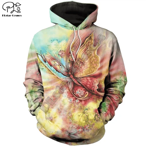Толстовка PLstar Cosmos с 3D принтом красная бабочка Повседневная Мужская/женская
