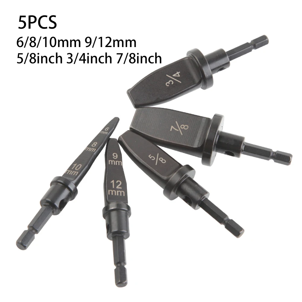 

5Pcs Swaging Tool Drill Bit Set For Air Conditioner Conditioning 6/8/10mm 9/12mm 5/8" 3/4" 7/8" Bit Tube Pipe Expander