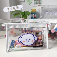 cute transparent cosmetic bag female ins waterproof storage bag girl heart portable travel storage bag korean pouch