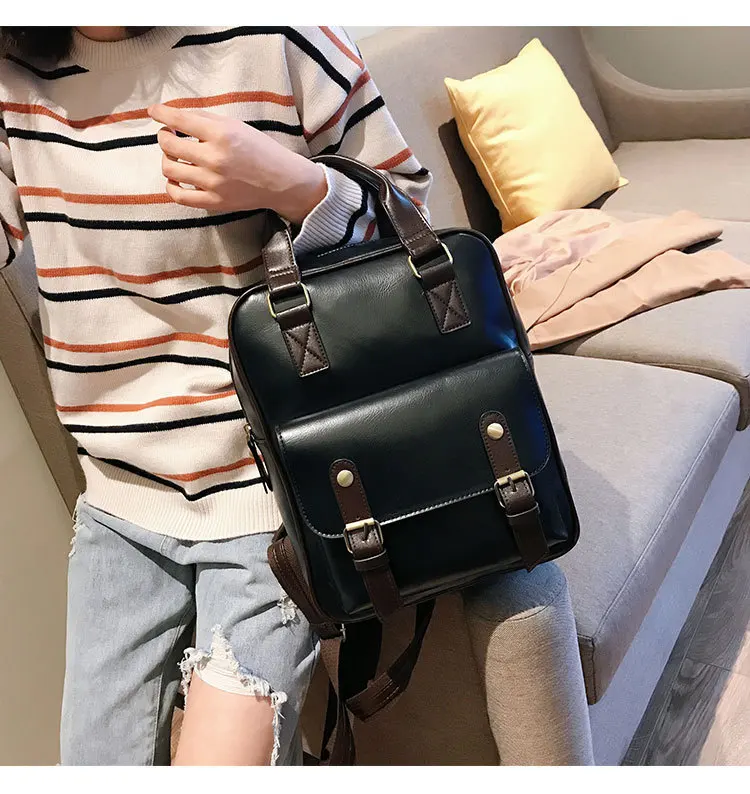 Beibaobao модный рюкзак Mochila Feminina с защитой от кражи, школьные сумки, водонепроницаемые дорожные винтажные рюкзаки для ноутбука, коричневый кожаный большой женский рюкзак
