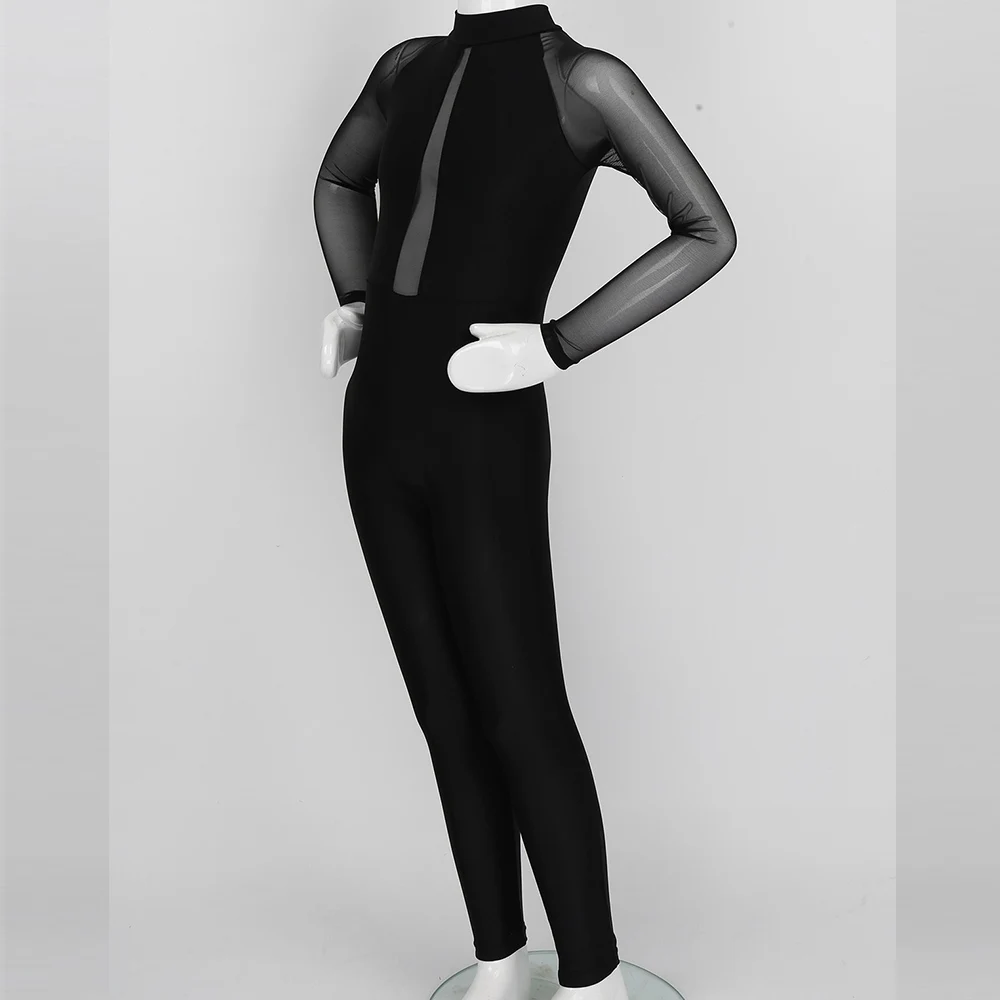 Гимнастическое трико для девочек балетное платье детское Сетчатое с длинными