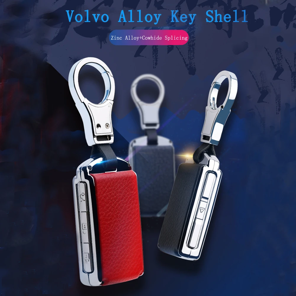 Брелок для ключей из натуральной кожи оцинкованного сплава автомобиля volvo xc90 2017