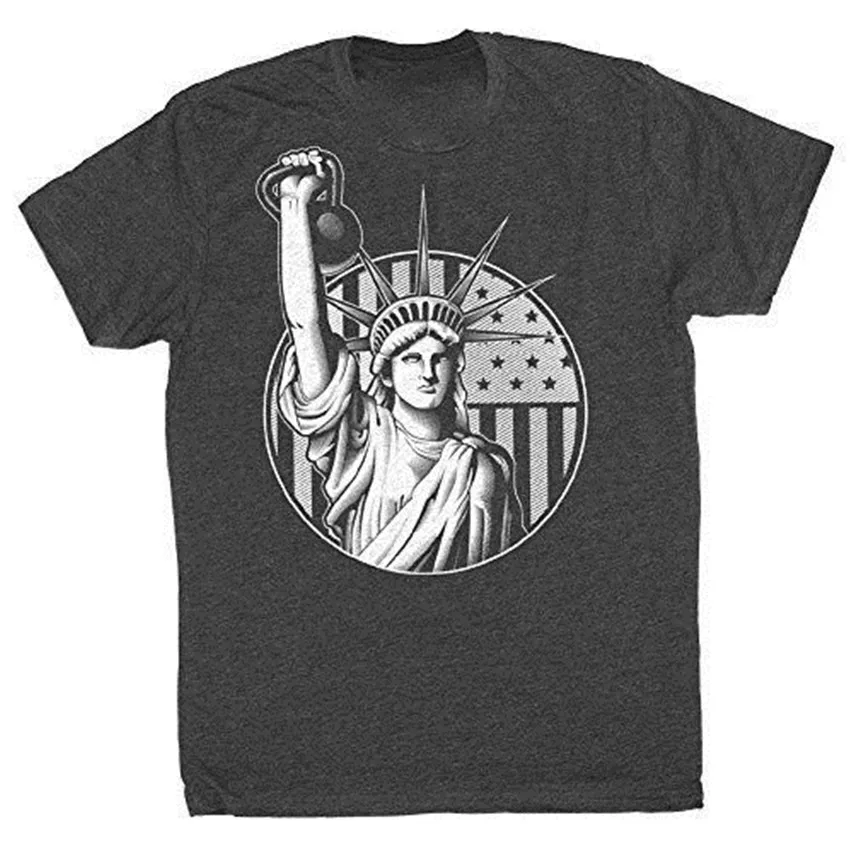 Мужская футболка с гири для спортзала патриотическая тренировок брендовая