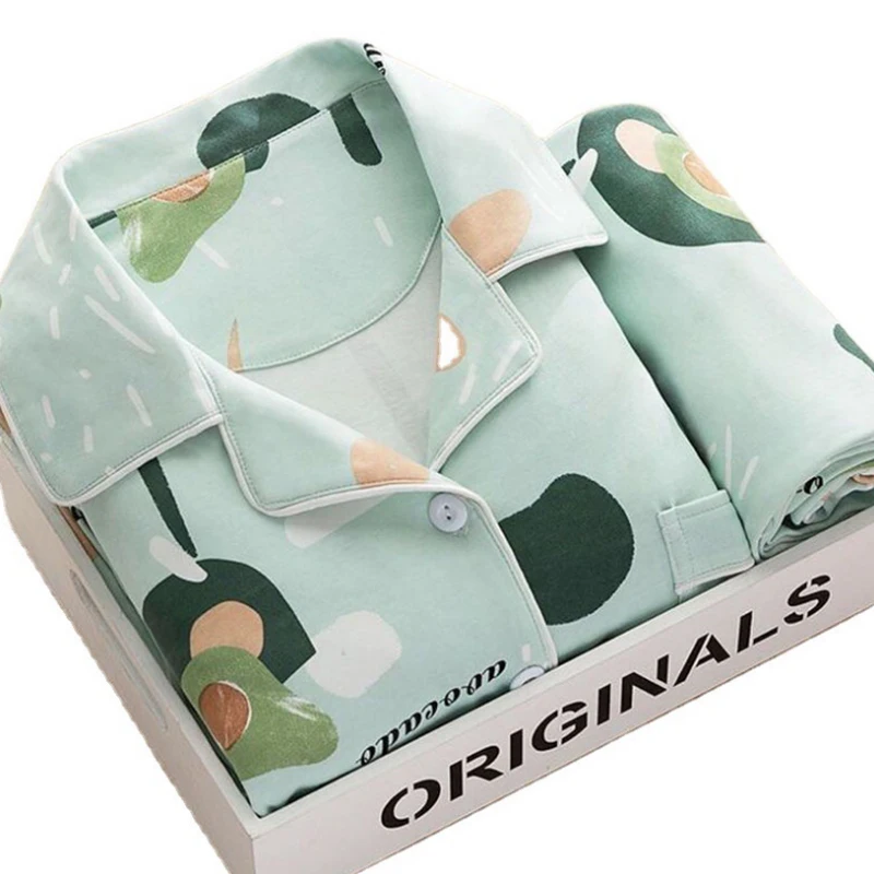 

Домашняя одежда для женщин, пижама с принтом авокадо для женщин, Хлопковая пижама для женщин, осенняя Женская одежда, весна-лето 2021, одежда д...