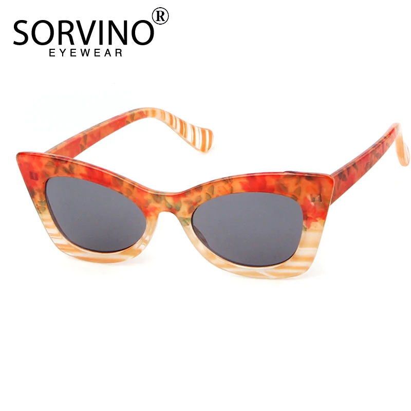 SORVINO/Винтажные детские солнцезащитные очки с цветком и кошачьим глазом для