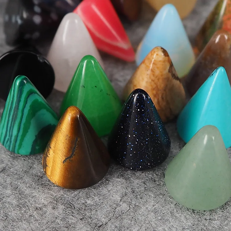 Натуральный камень агат хрустальные бусины кольцо лицо трехмерный конический