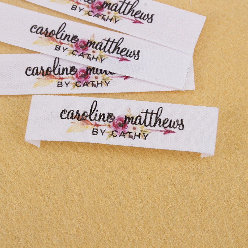 Этикетки на одежду винтажные цветочные логотип заказ хлопковые бирки название