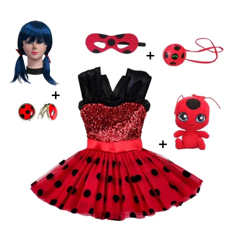 2021 карнавальный красный баг косплей платье для девочек летняя одежда красная