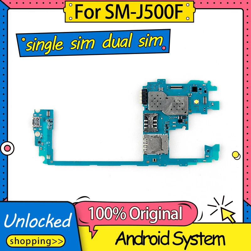 Европейская версия 100% разблокирована для Samsung Galaxy J5 J500F материнская плата 1SIM/2SIM с