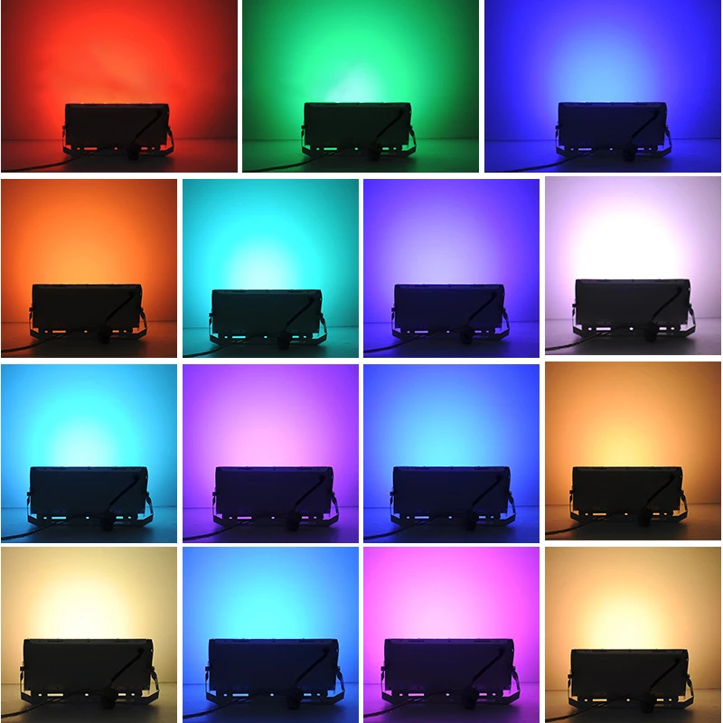 50W LED Flood Light 220V RGB Remote Control Spotlight Waterproof IP66 Outdoor Garden Street Lighting Reflector Cast Floodl | Лампы и