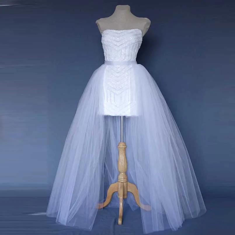 

2020 New White Wrap Tulle Skirts For Bridal Cheap Long Tutu Skirt Women Ribbon Sash Floor Length Female Saia Longa Custom Made