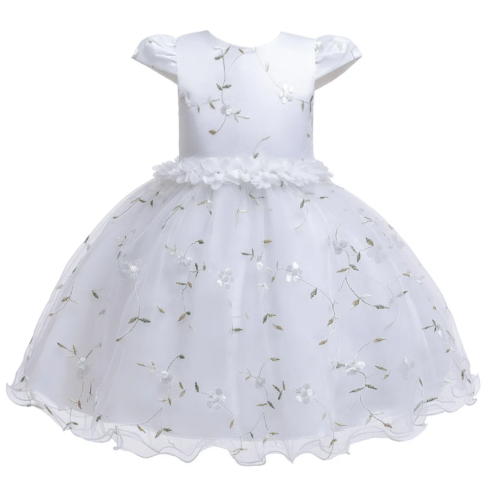 

Baby Girls Dress 2019 New Flower Girls Wedding Birthday Evening Party Dress Children's Wear Lace Embroidery Princess Dress
