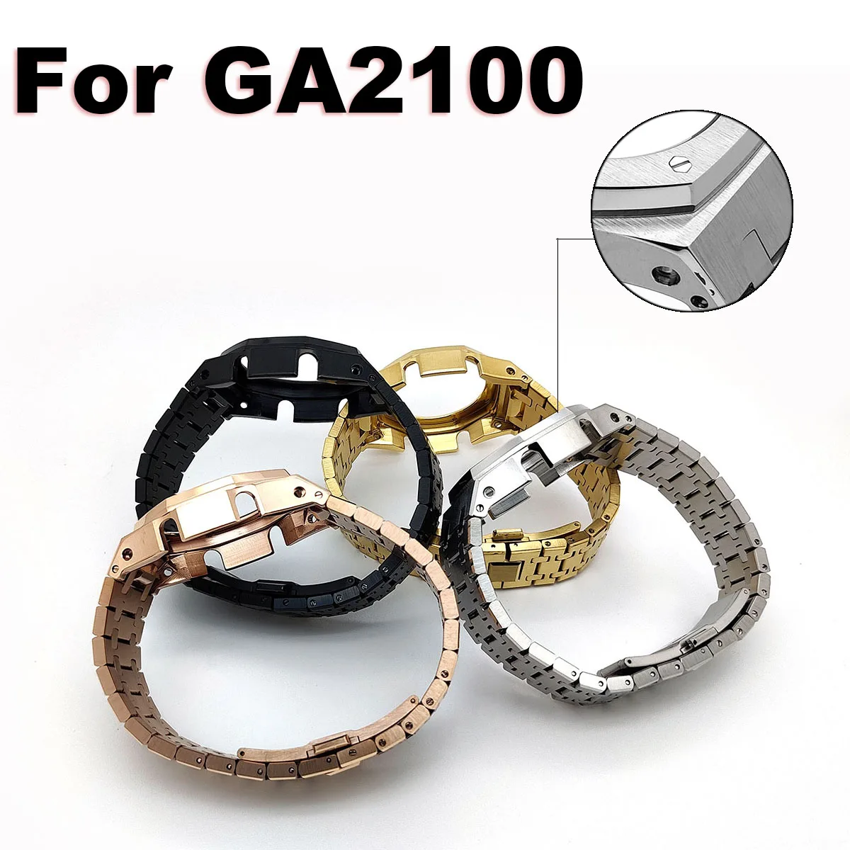 

GA2100 Metal Watch Strap Mod for CasiOak 3rd Generation GA2110 Watchband Bezel for Casio G-Shock GA-2100 Stainless Steel Belt