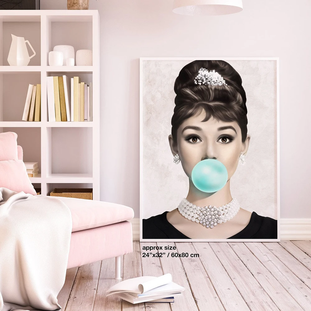 

Nordic Modern Poster Fashion Canvas Painting Audrey Hepburn Art Print Scandinavian Wall Picture For Living Room Home Decor